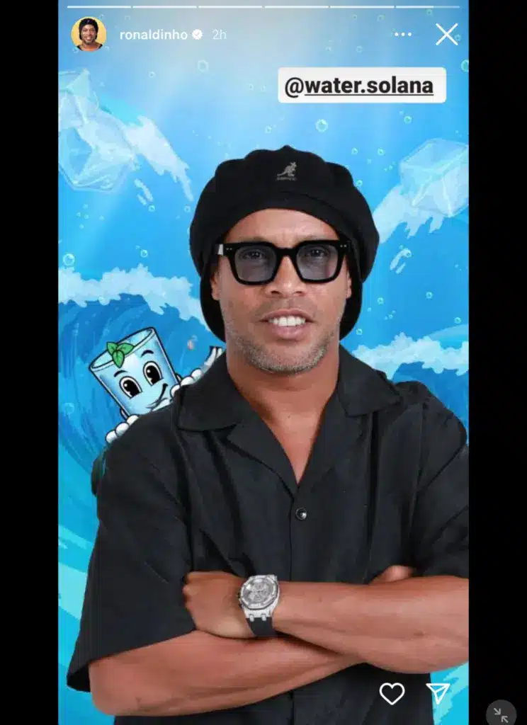 WATER meme coin talebi Ronaldinho'nun tanıtımından sonra düştü - 1