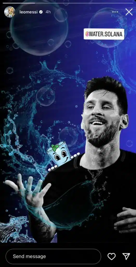 Dünya Kupası'nı kaldıran Lionel Messi Solana memecoin WATER'ı tanıttı - 1